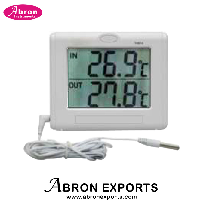 Digital Thermometer Digital Dual Display Inside Outside With Wire Probe Precision 5pc Abron AP-946DT 